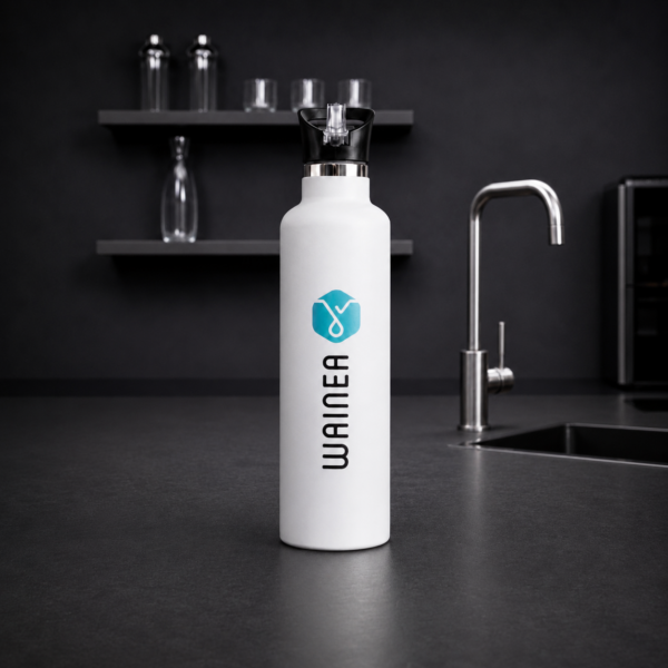 WAINEA Thermosflasche Weiß 1 Liter aus doppelwandigem Edelstahl